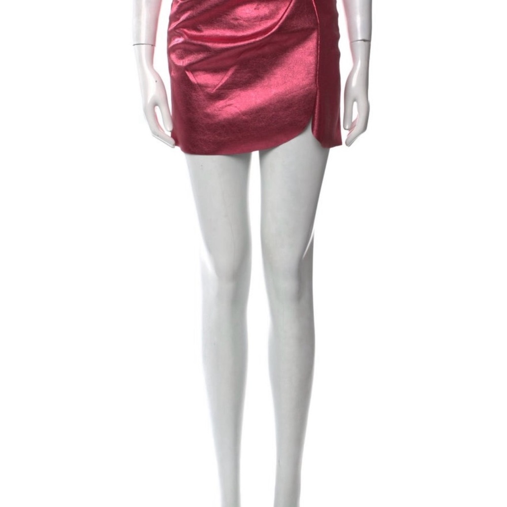 Pinko Elegant Pink Satin Mini Skirt